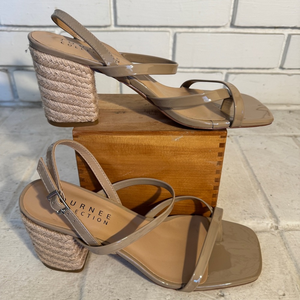 Journee Collection Olivina Jute Block Heel Slingback Sandal Women’s Size 8 - Picture 3 of 9